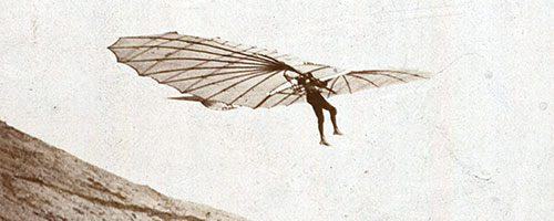 Otto Lilienthals Flug vom 29 Mai 1895 am Fliegeberg Lichterfelde, Foto Richard Neuhauss - https://commons.wikimedia.org (Foto: Richard Neuhauss)
